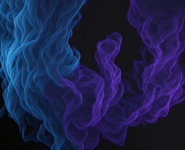 Swirling Blue and Purple Smoke Ethereal Background AIGenerated