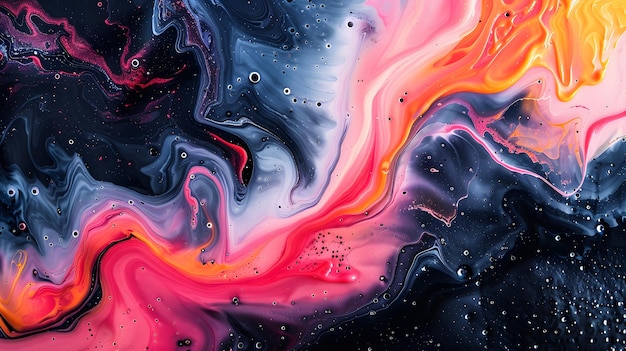 Swirling colors interact in a fluid dance dynamic patterns that capture the chaos and beauty of abstract art colorful background with a lot of paint illustration from Generative AI