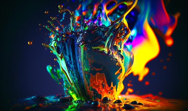 The swirling colors and textures of oil and water mixing