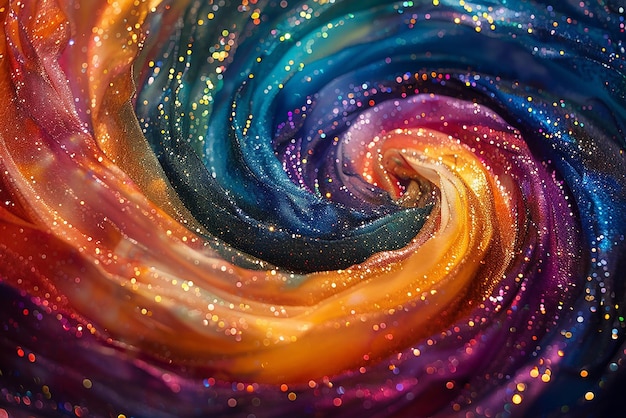 Swirling Glittery Melange of Colors