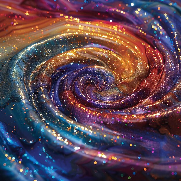 Swirling Glittery Melange of Colors