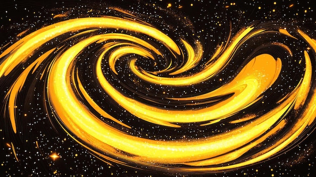 Photo a swirling golden galaxy with stars evoking a sense of cosmic wonder