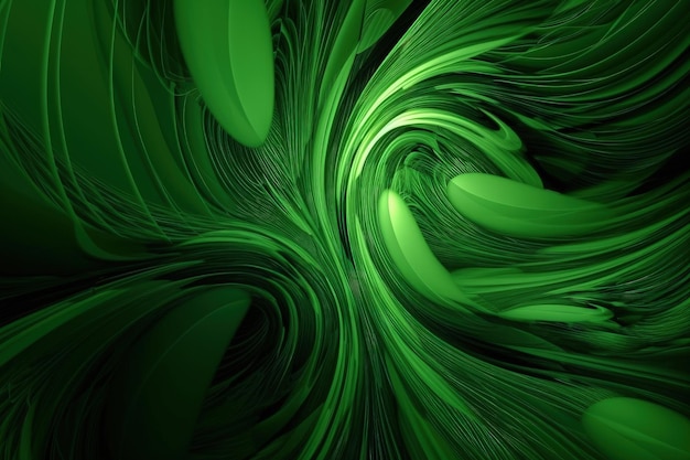 Swirling green vortex Generative AI