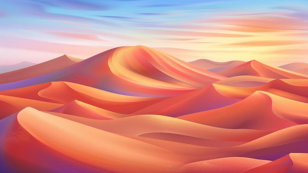 Swirling iridescent dunes paint the desert in vivid hues