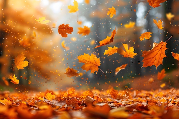 Swirling Leaves in the Autumn Air