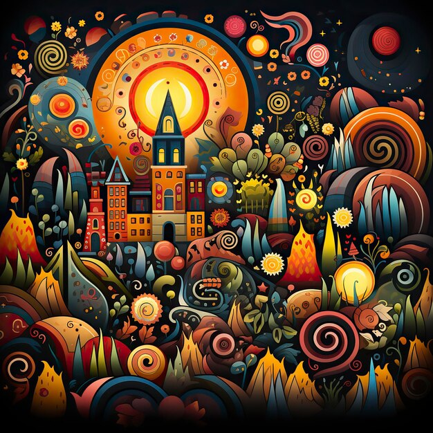 A swirling mass of colors and shapes representing the joy A Festival of Hope and Renewal