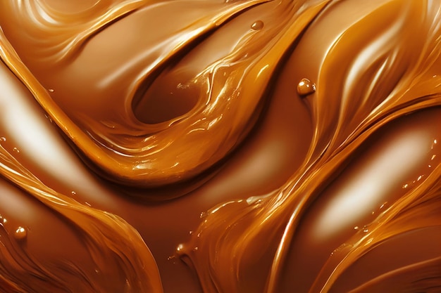 Swirling melted caramel chocolate background illustration