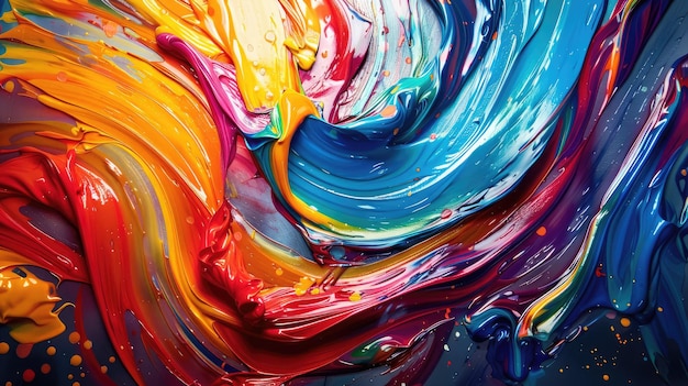 Swirling paint strokes in vibrant colors