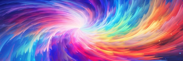 Swirling vortex of painted light in rainbow colors abstract colorful whirlpool generative ai