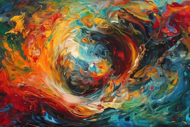 A swirling vortex of vibrant colors digital art illustration