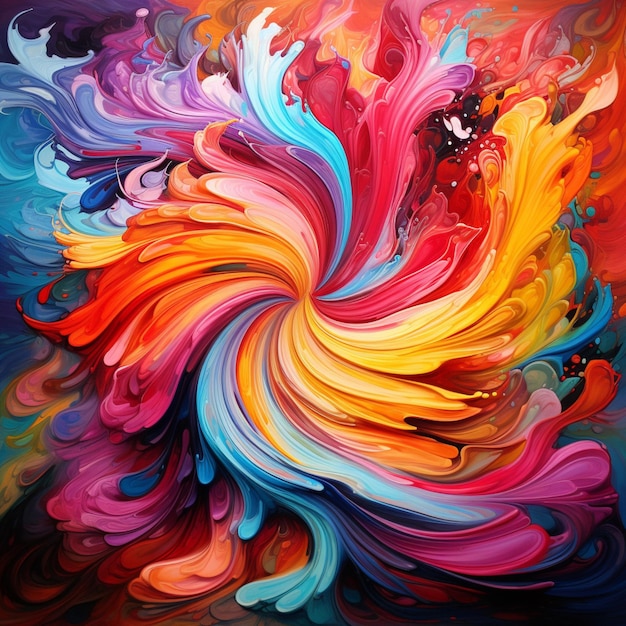 A swirling vortex of vivid colors blending together harmon