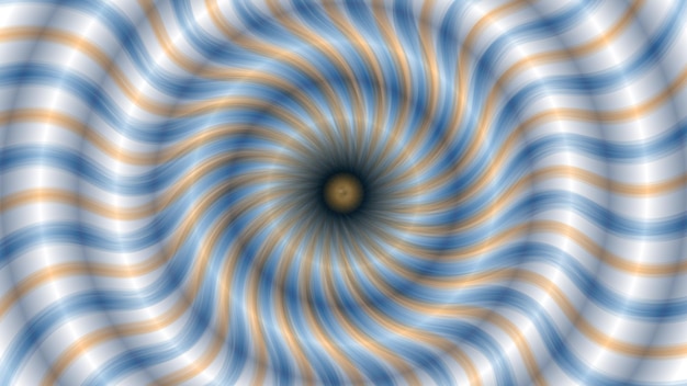 Photo swirling wavy lines in blue orange and white vortexlike pattern with a hypnotic tunnel effect