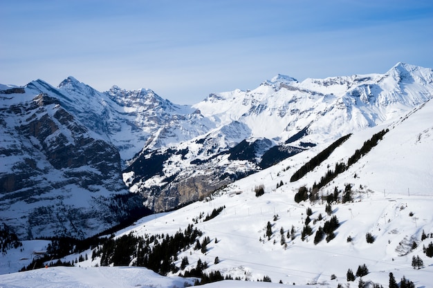 Swiss mountain, Jungfrau, Switzerland, ski resort