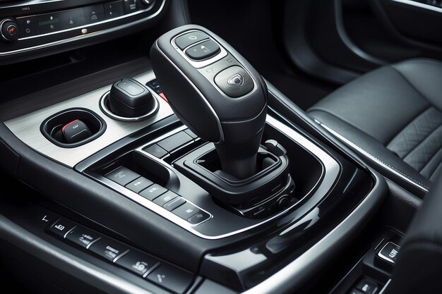 the switch of the automatic gearbox of a modern car selective focus toned image