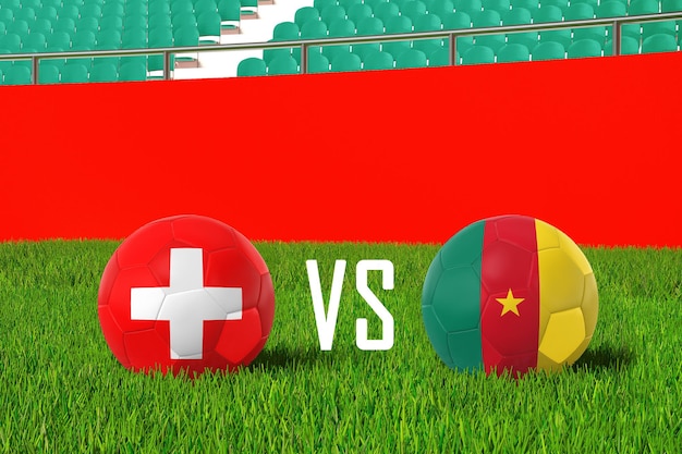 Switzerland Versus Cameroon in Stadium