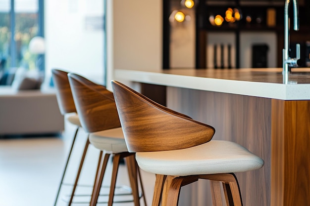 Swivel bar stools in the kitchen