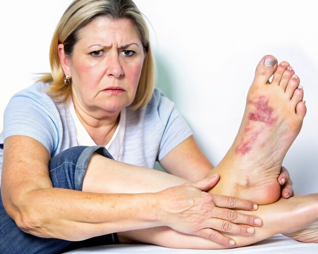 Photo swollen ankles in females often caused by fluid retention or medical conditions