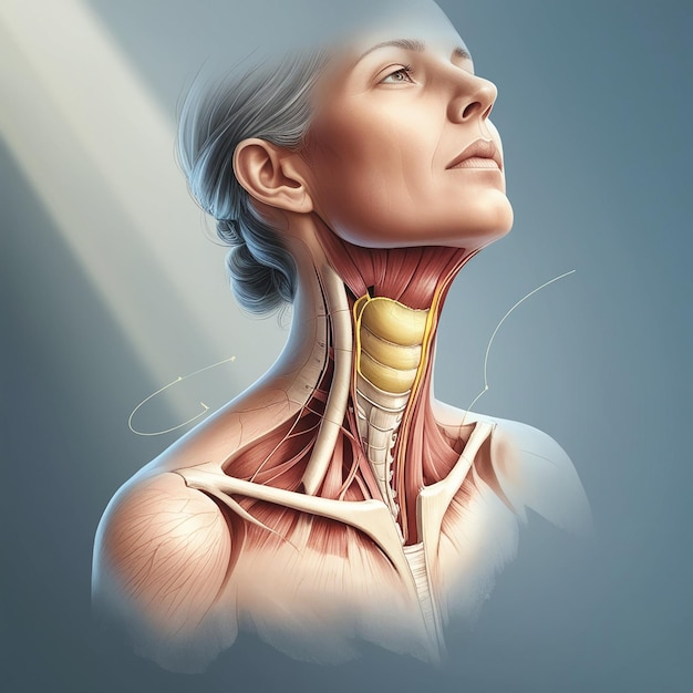 Photo swollen thyroid gland images in the neck region