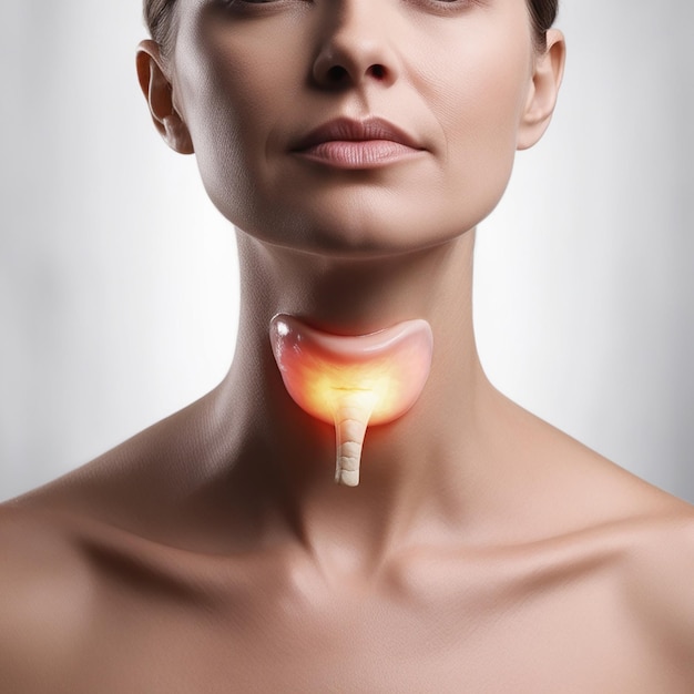 Photo swollen thyroid gland images in the neck region