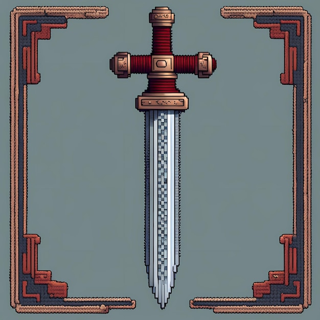 Sword in pixel art style