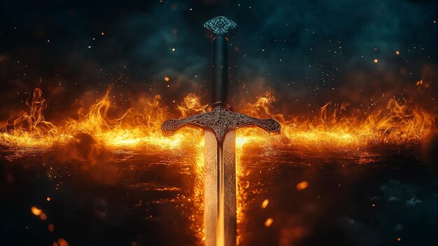 Photo sword of the spirit holy bible for the word of god is living and active sharper than any doubleedged sword flaming sword of the spirit