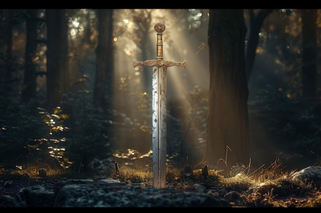 Sword Stuck in Forest Ground