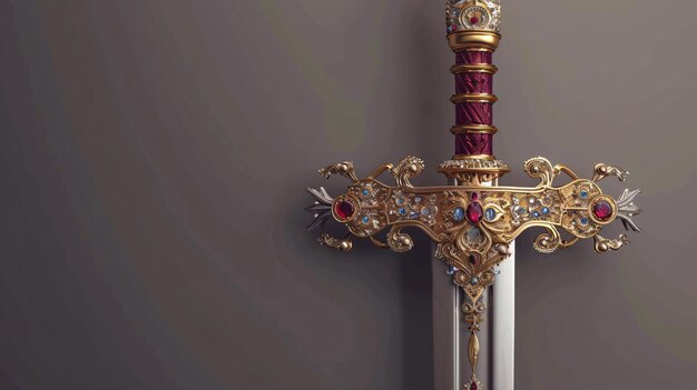 a sword with a diamond and diamonds on the top