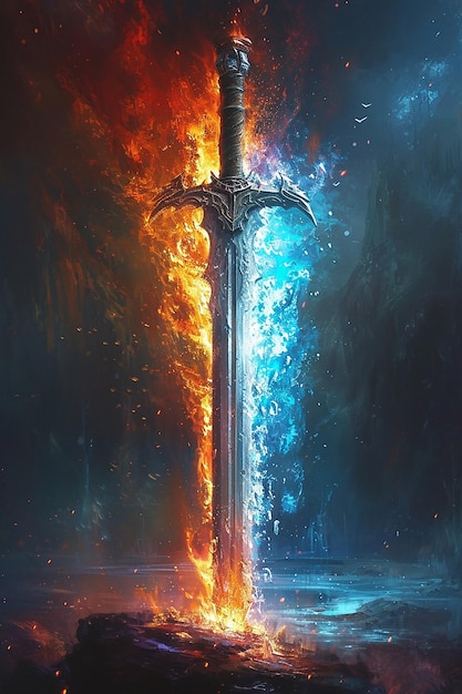 a sword with the word god on it