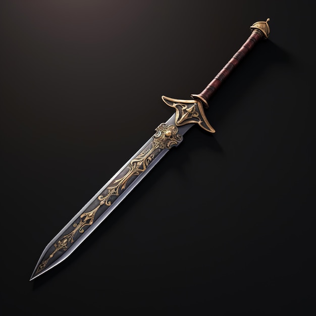 a sword with the word " gold " on it