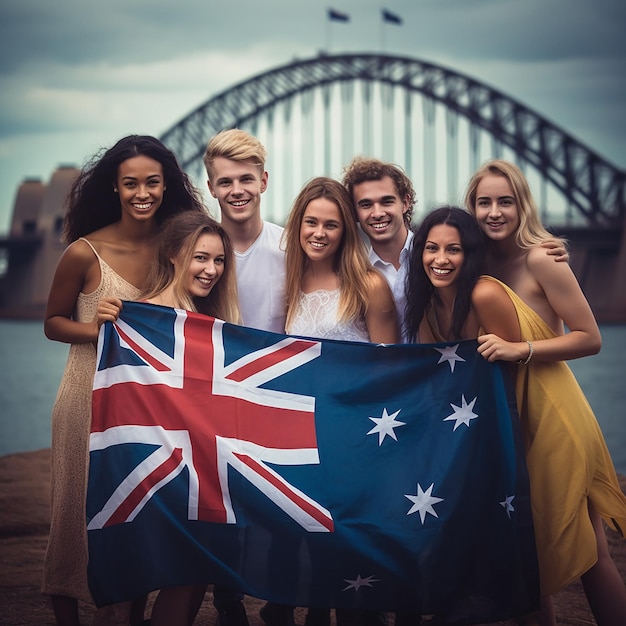 sydney friendship day human beings with australia flag