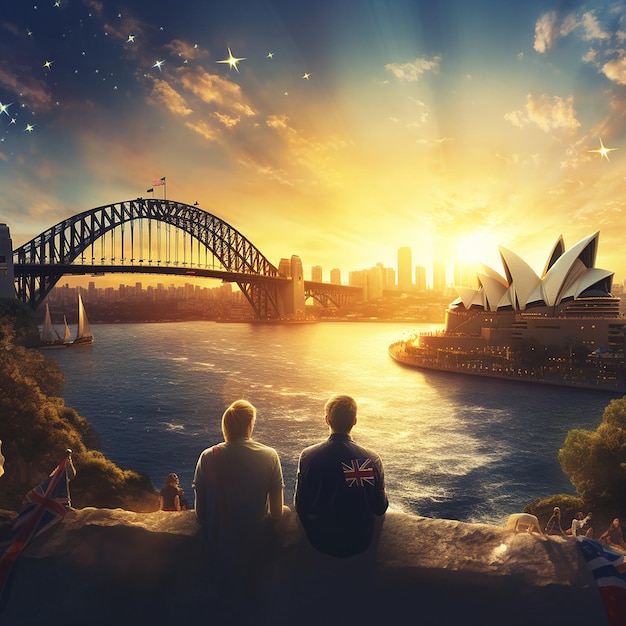 sydney friendship day human beings with australia flag