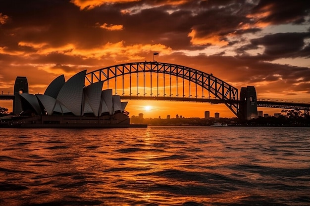 Sydney harbour bridge and the sydney opera house