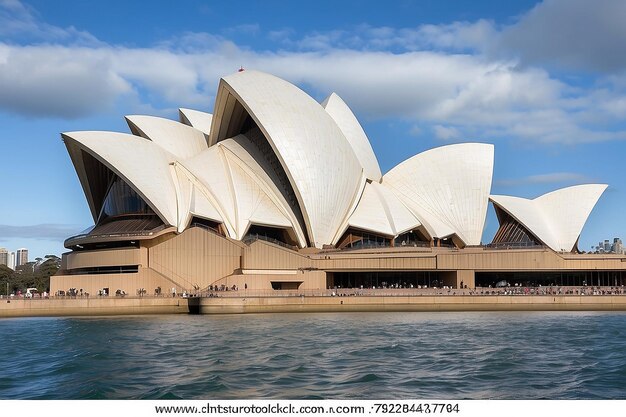 Photo sydney opera house profile from south profile of sydney opera house during the day viewed from the southwest looking across to the foyer