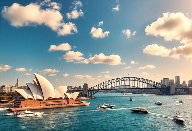 Photo sydney in splendor a captivating cityscape of iconic landmarks