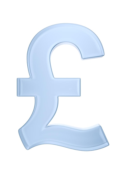 Symbol British pound on white background Isolated 3D illustration