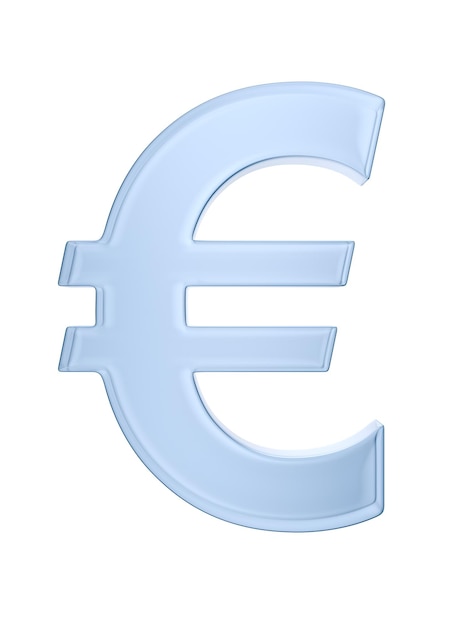 Symbol euro on white background Isolated 3D illustration