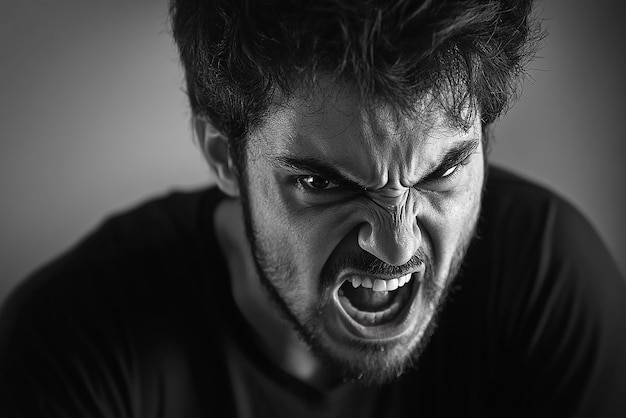 Photo symbol of a person with an aggressive expression