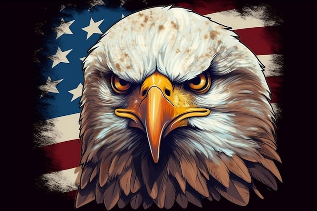 Symbol of Power American Bald Eagle Generative AI