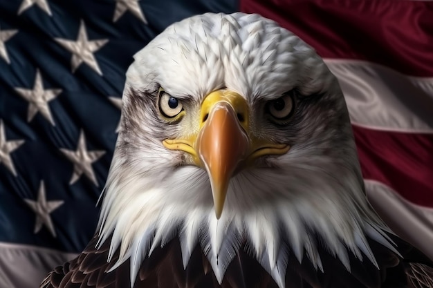 Symbol of Power American Bald Eagle Generative AI