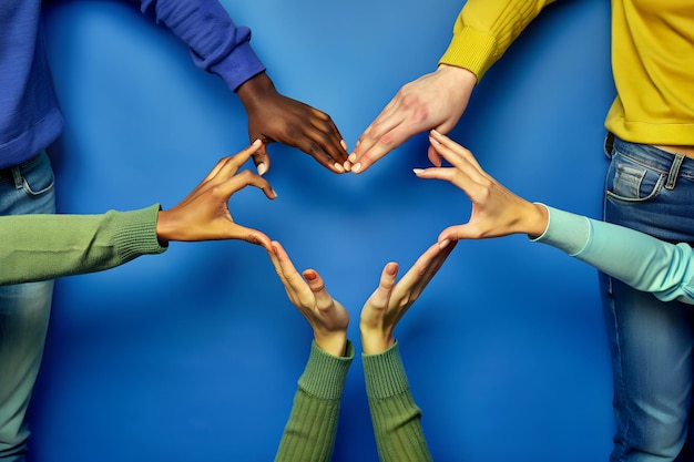 the symbol and shape of a heart created from hands