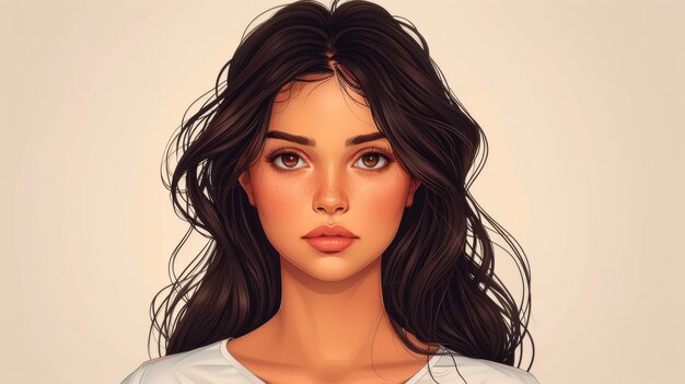 Symbol of the social media avatar girl Indian girl from India Portrait of a young woman Flat graphic cartoon illustration