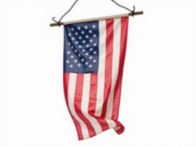 Photo symbolic protest of election integrity with upside down american flag on transparent background