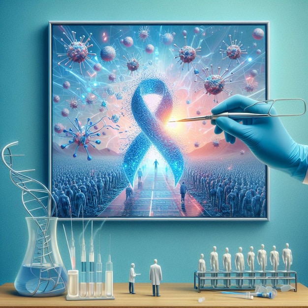 symbolizing hope and progress on the canvas of World Cancer Day