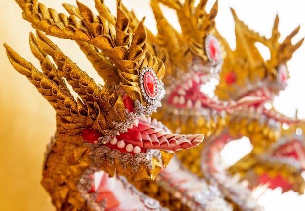 Symbols of Buddhism. South-Eastern Asia. Details of buddhist temple in Thailand.