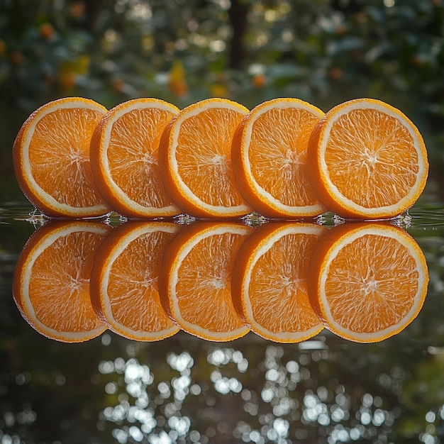 Photo symmetrical arrangement of oranges high resoluti