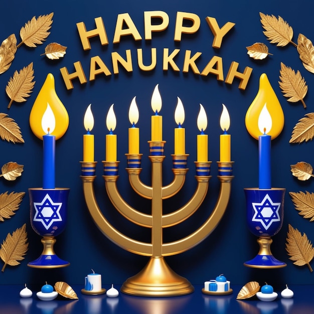 Photo symmetrical and celebratory emphasizing the hanukkah theme