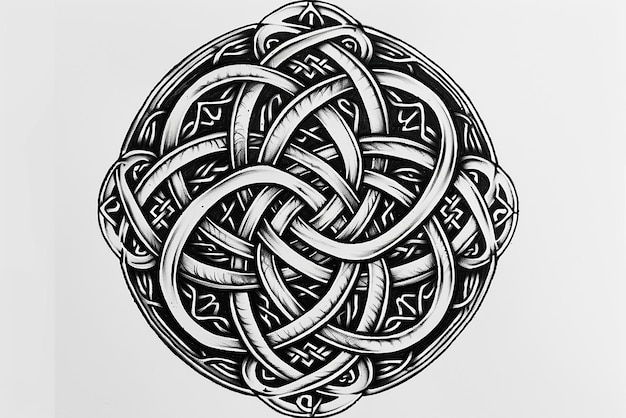 Photo symmetrical detailed celtic knot tattoo traditional and cultural