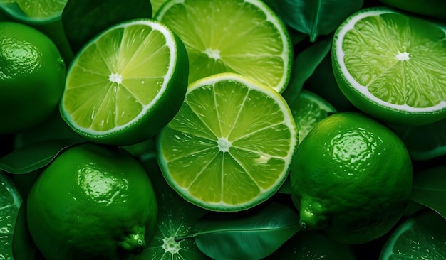 Symmetrical lime slices create a calming aesthetic Generative AI