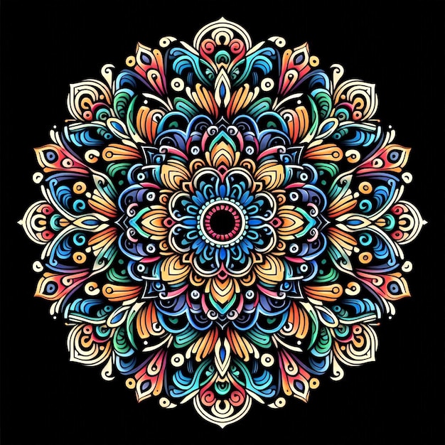 Symmetrical mandala design with floral patterns for a touch of elegance