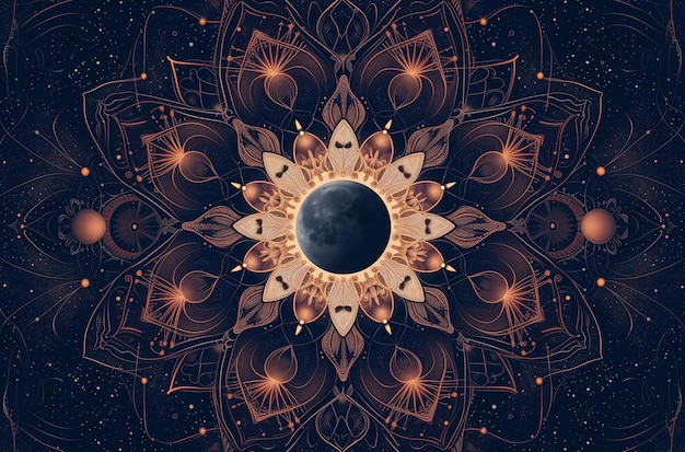 Symmetrical Mandala of a Lunar Eclipse